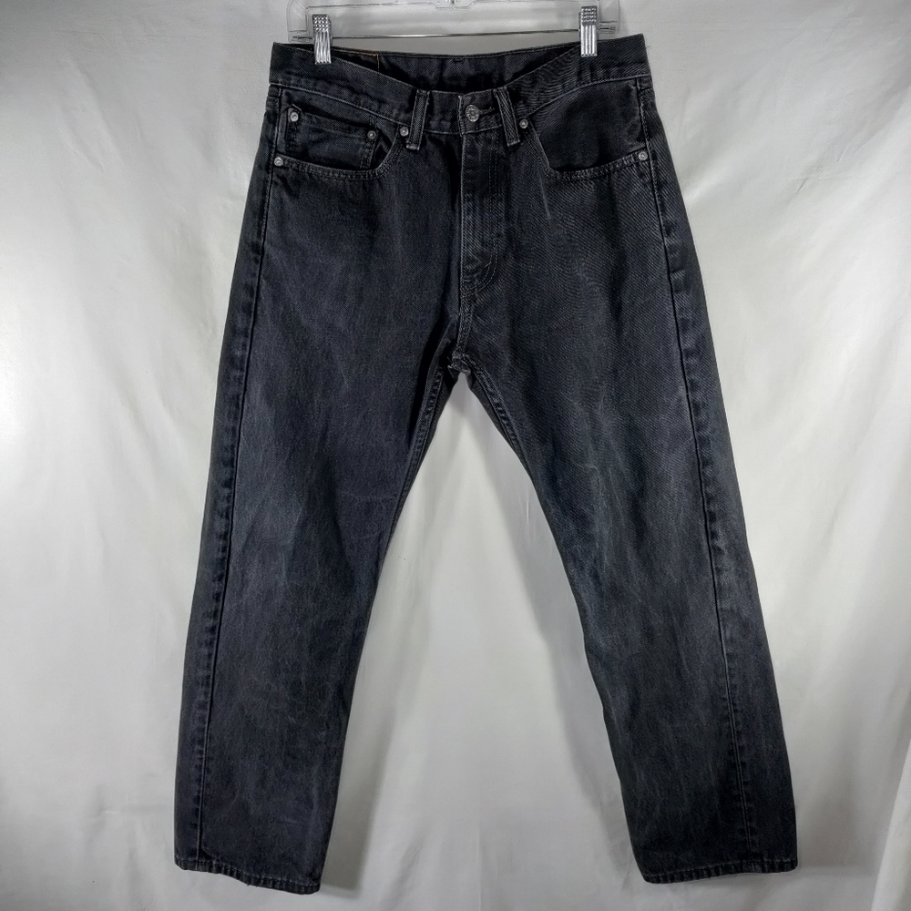 Levi's 505 Black Jeans Mens 34x32 (actual 32x29) Straight Leg Mid Rise Regular